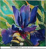 Floral Delight-Iris-1, Dye on Silk